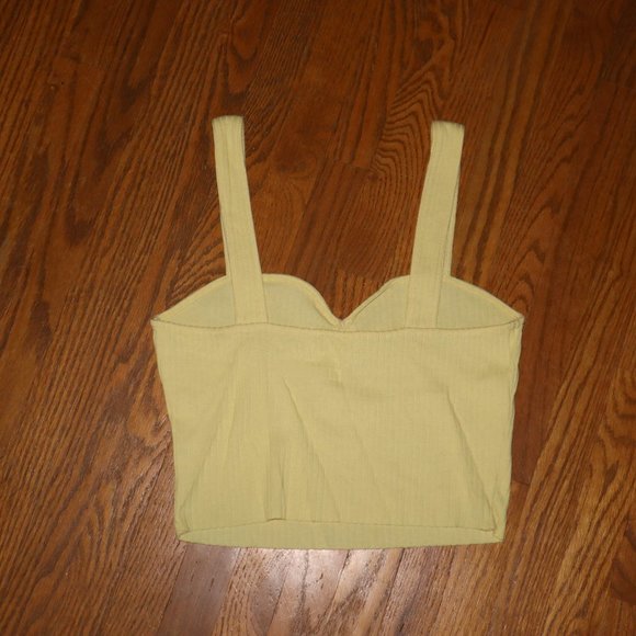 Yellow Cropped Tank Top - Picture 2 of 3